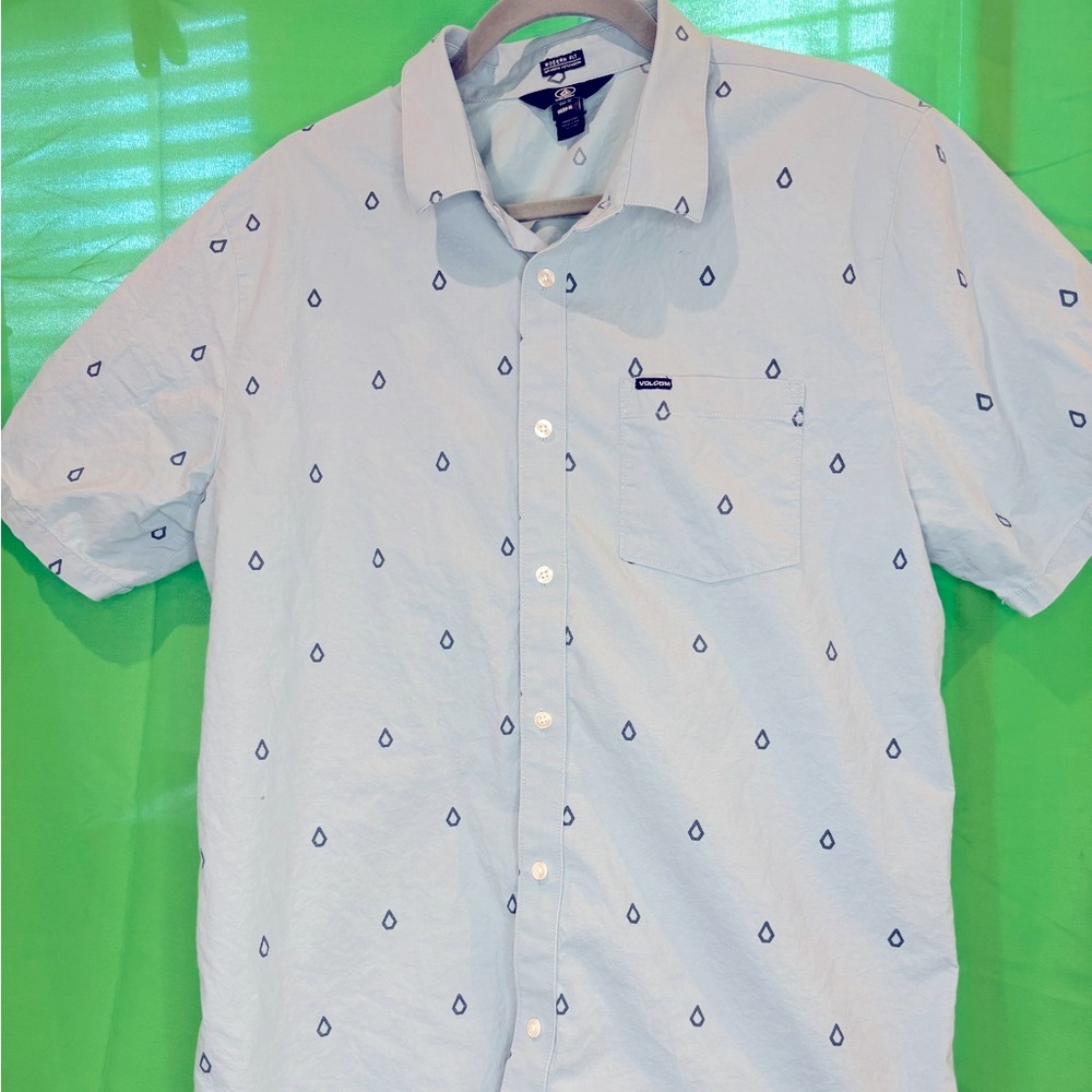 Volcom Short Sleeve, Button Up, Light Blue Men’s … - image 1